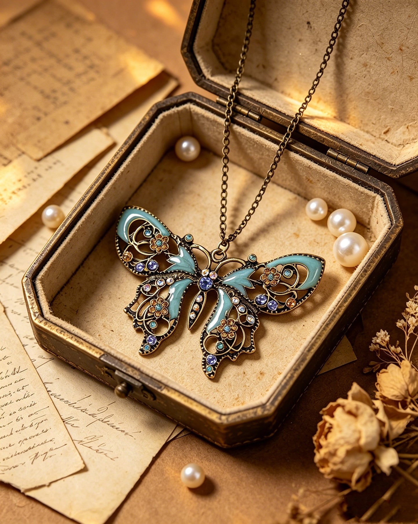Hollowed-Out Butterfly Necklace