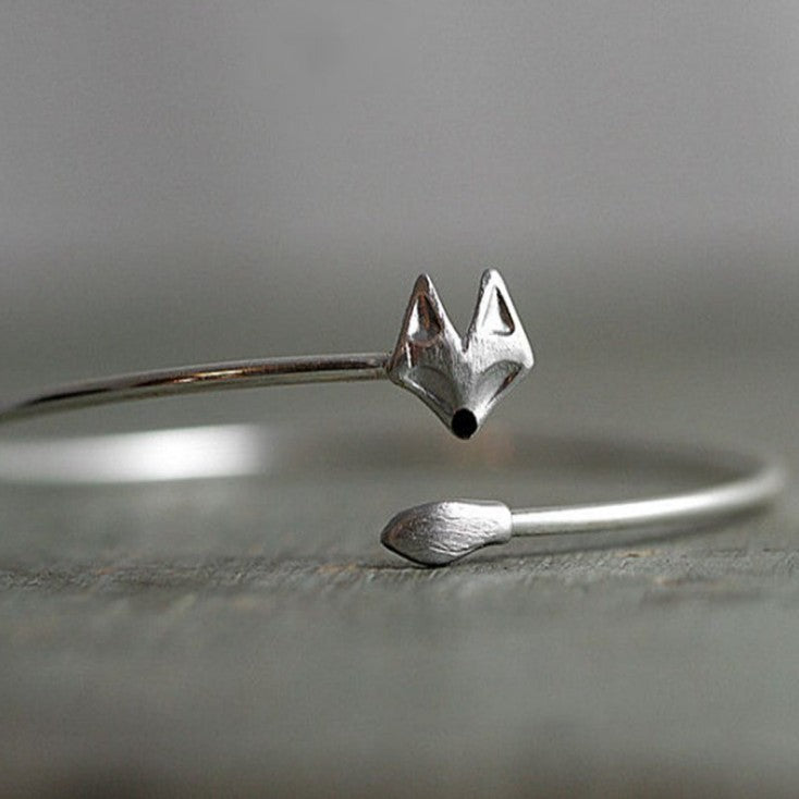 Embossed Open Fox Bracelet