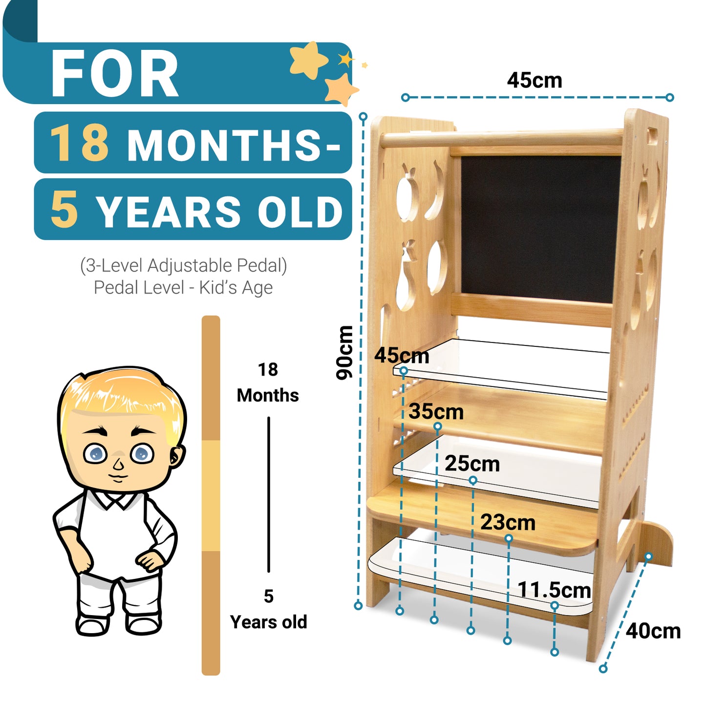 CHIESMA Adjustable Height Learning Tower