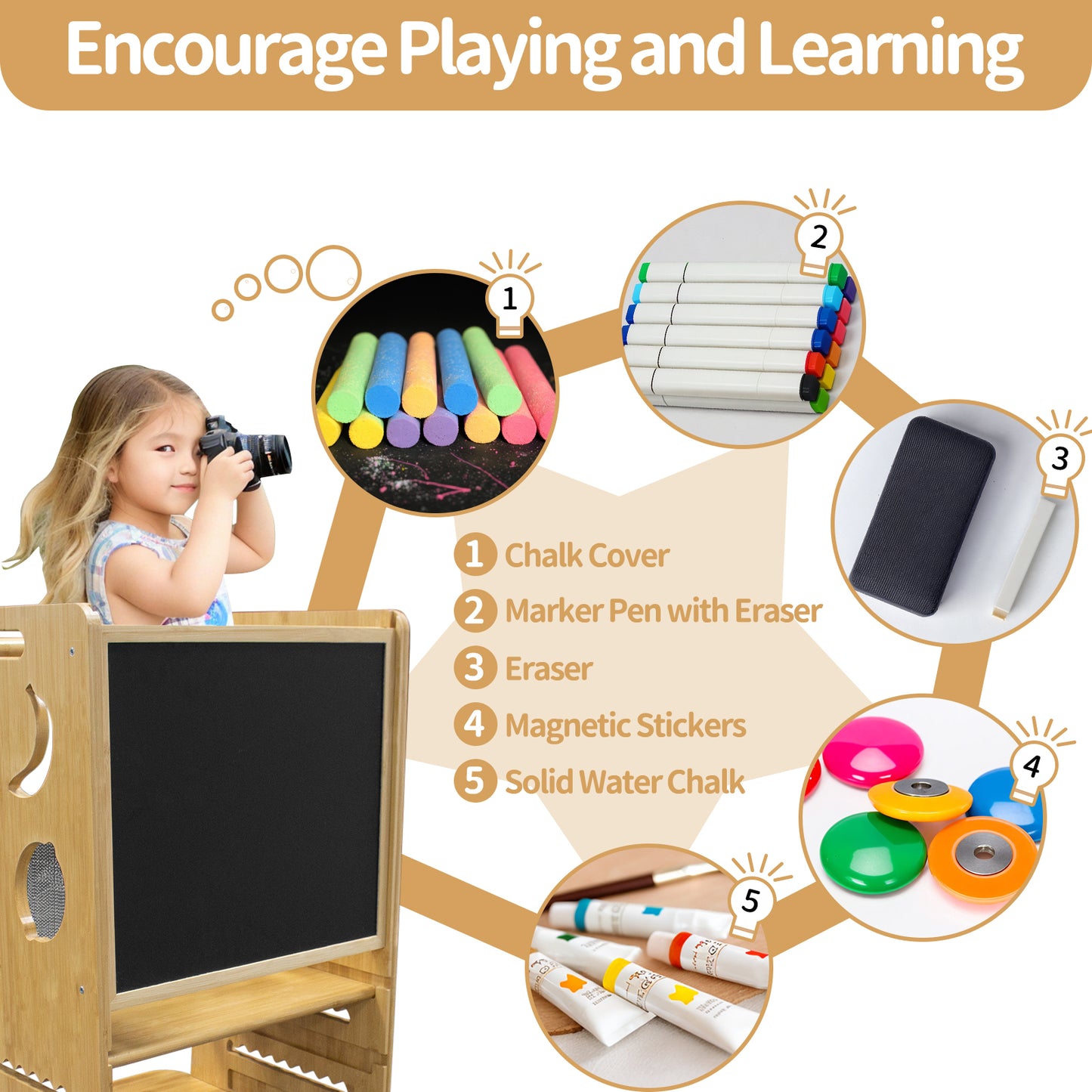 CHIESMA Adjustable Height Learning Tower