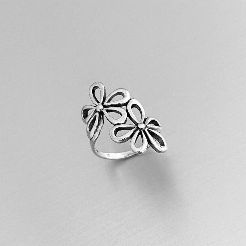 Hollowed-out Flower-shaped Open Ring