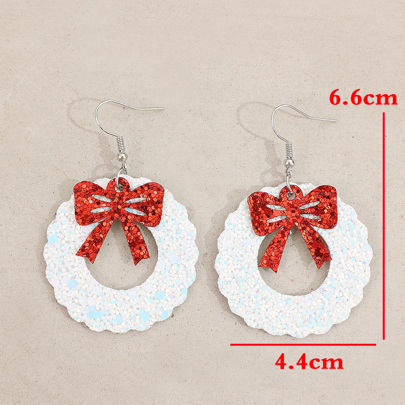 Red Sequin Bow earrings