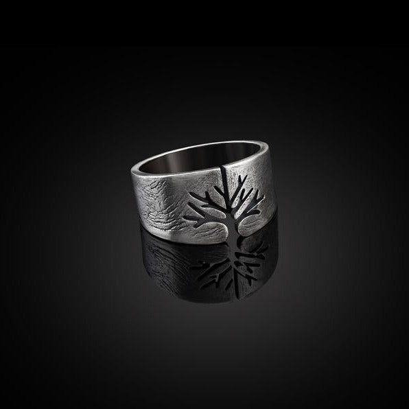 Titanium Steel Life Tree Ring