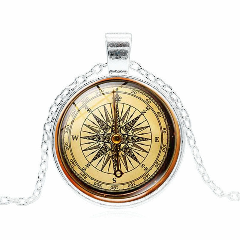 Ancient Compass Time Gem Necklace
