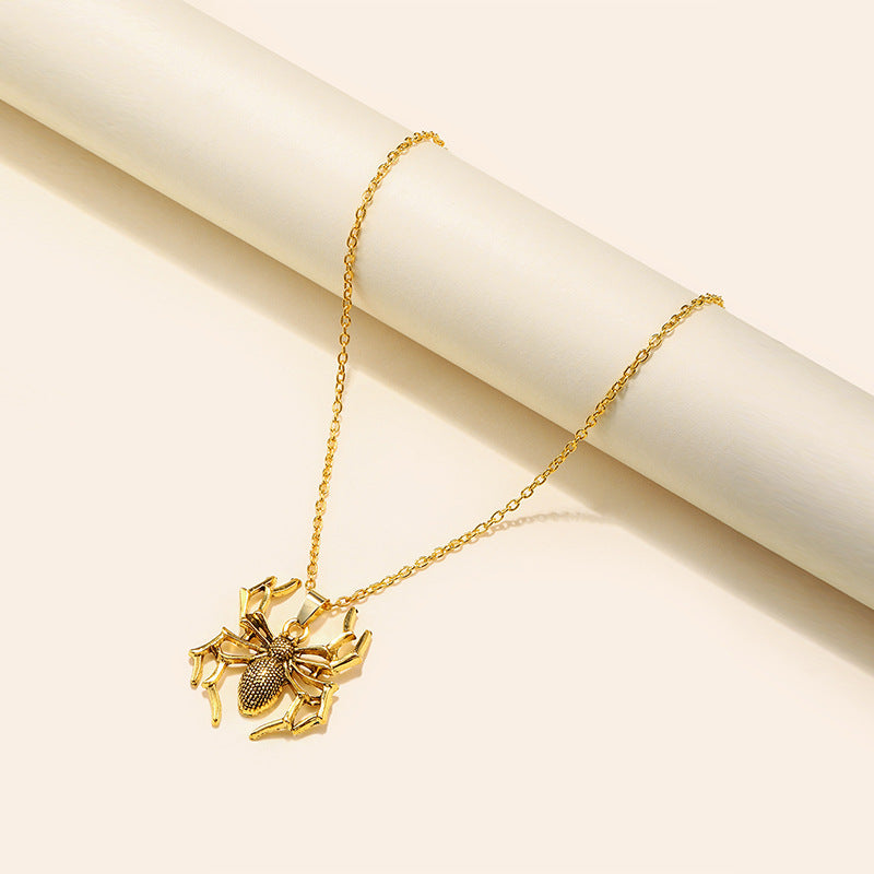 Halloween Golden Spider Necklace