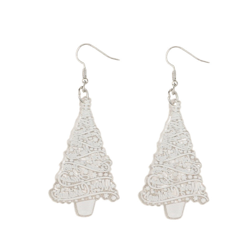 Transparent Acrylic Christmas Tree Earrings