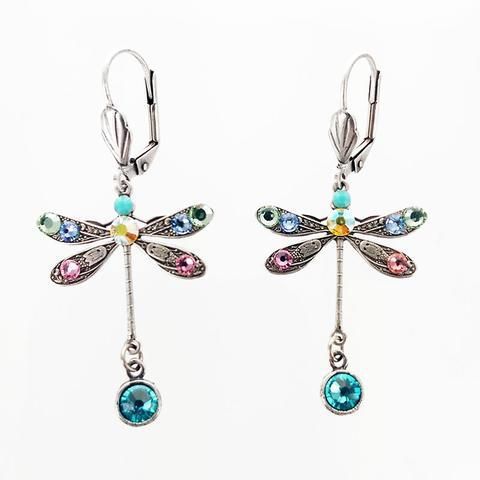 Colorful Diamond Dragonfly Fashion Earrings