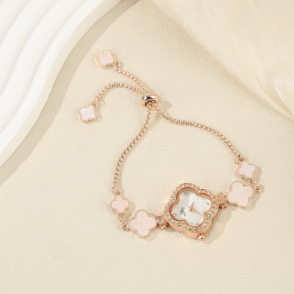 Four-leaf Clover Diamond-studded Watch