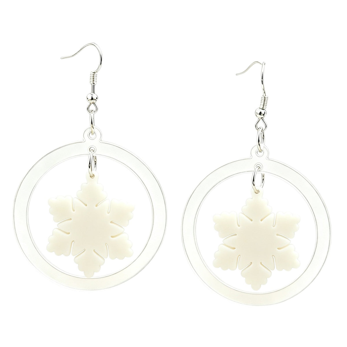 Circular-shaped Assembled Snowflake Party Earrings