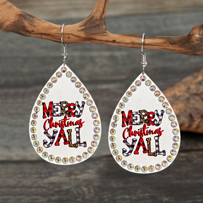 MERRY CHRISTMAS YELL Exaggerated Droplet Earrings