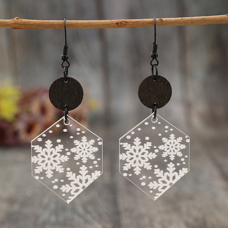 Snowflake Pendant Acrylic Earrings
