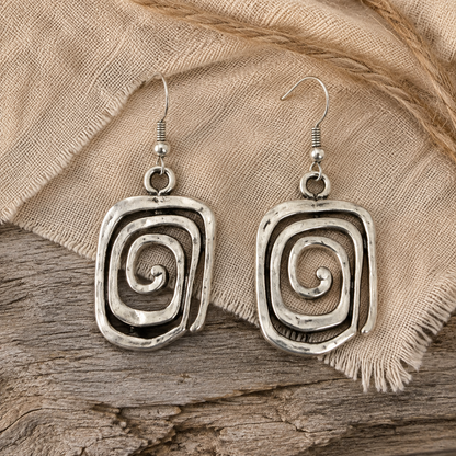 Retro Spiral Hollow Earrings