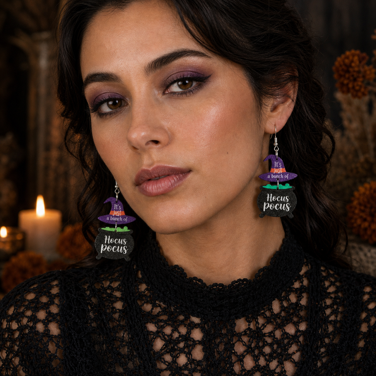 Halloween Party Witch's Poisonous Charm Earrings