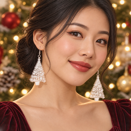 Transparent Acrylic Christmas Tree Earrings