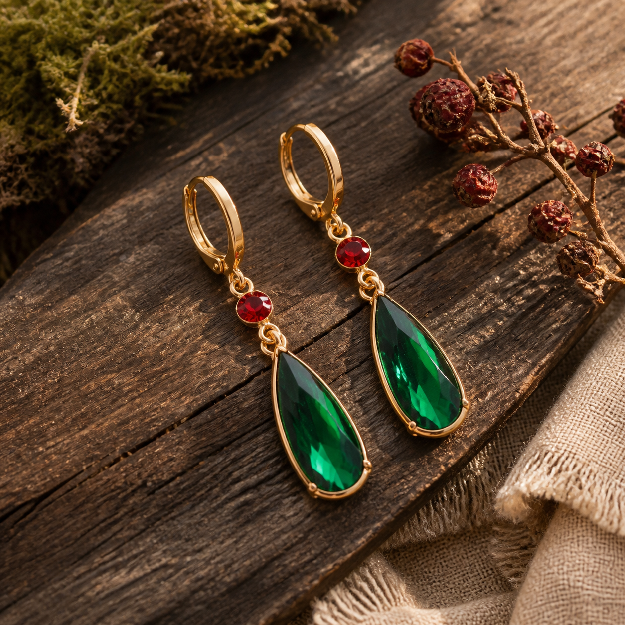Gemstone Green Earrings