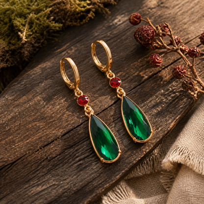 Gemstone Green Earrings