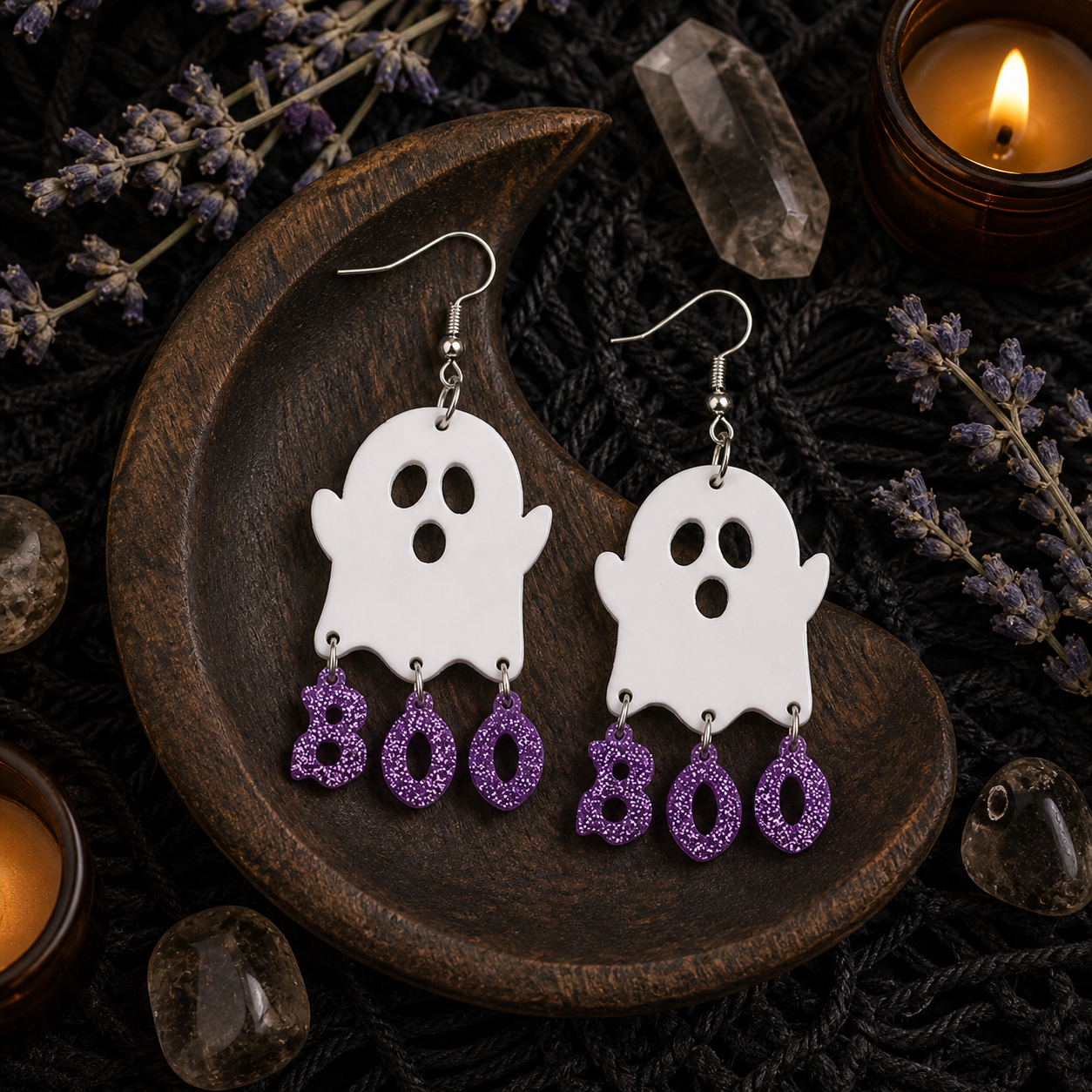 Halloween Ghost Sequin Earrings