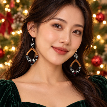 Cartoon Deer Rhombus Hollow Earrings