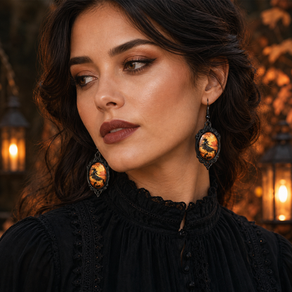 Gothic Celebration of Halloween - Oval Earrings
