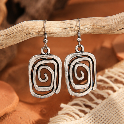Retro Spiral Hollow Earrings