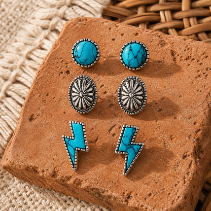 Bohemian Earrings Set of Three