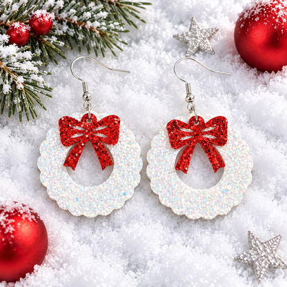 Red Sequin Bow earrings