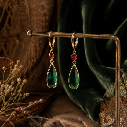 Gemstone Green Earrings