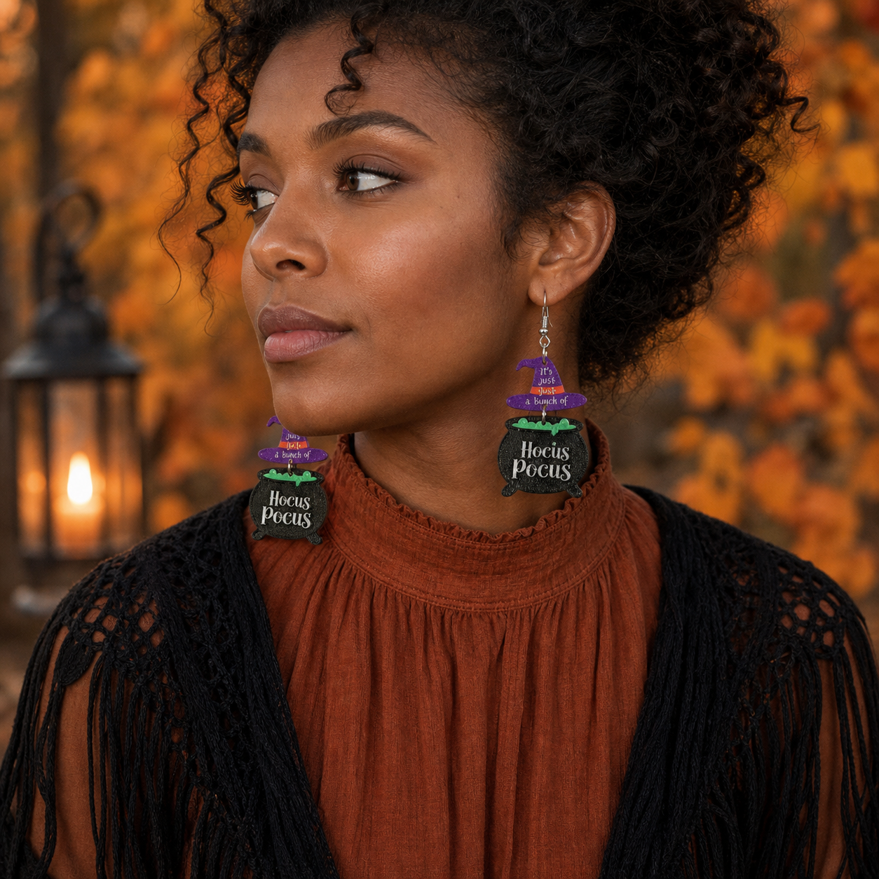 Halloween Party Witch's Poisonous Charm Earrings