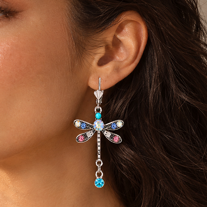Colorful Diamond Dragonfly Fashion Earrings