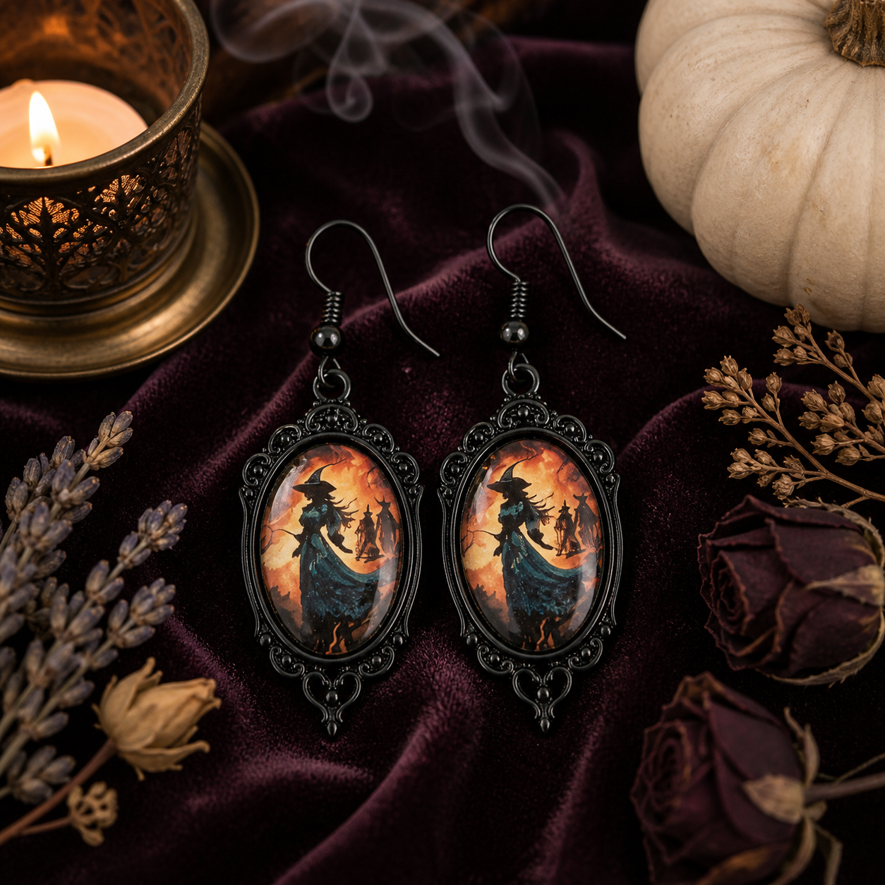 Gothic Celebration of Halloween - Oval Earrings