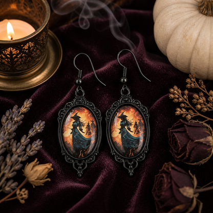 Gothic Celebration of Halloween - Oval Earrings