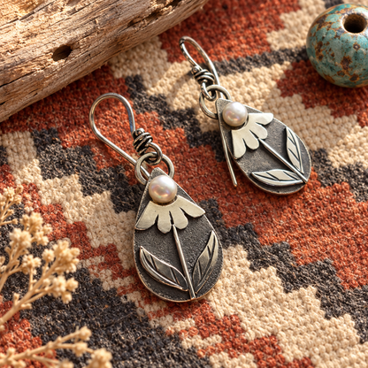 Vintage Water-drop Shaped Beaded Earrings