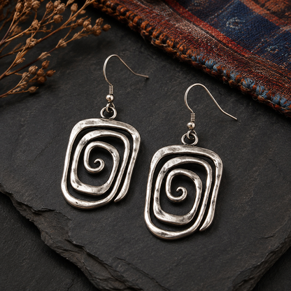 Retro Spiral Hollow Earrings