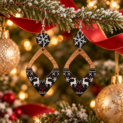 Cartoon Deer Rhombus Hollow Earrings