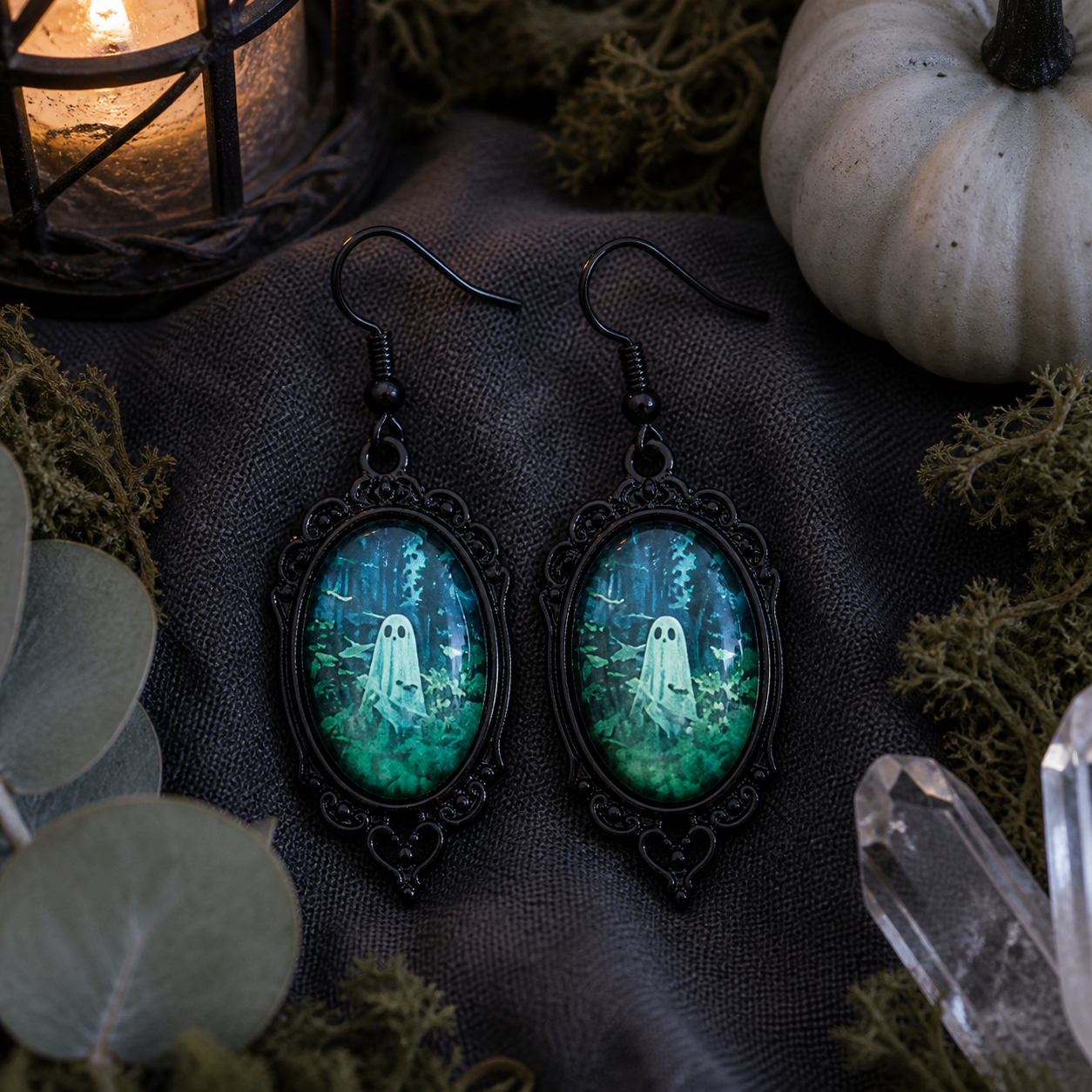 Gothic Celebration of Halloween - Oval Earrings
