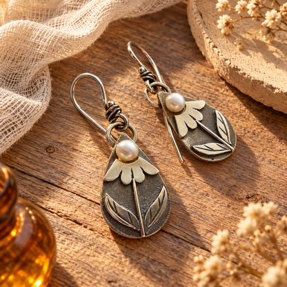 Vintage Water-drop Shaped Beaded Earrings