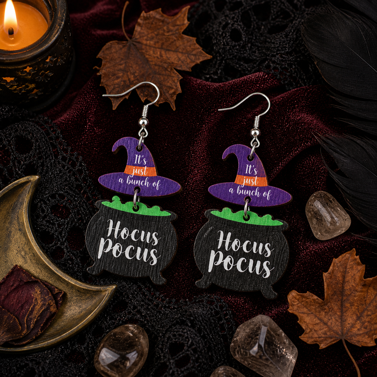 Halloween Party Witch's Poisonous Charm Earrings