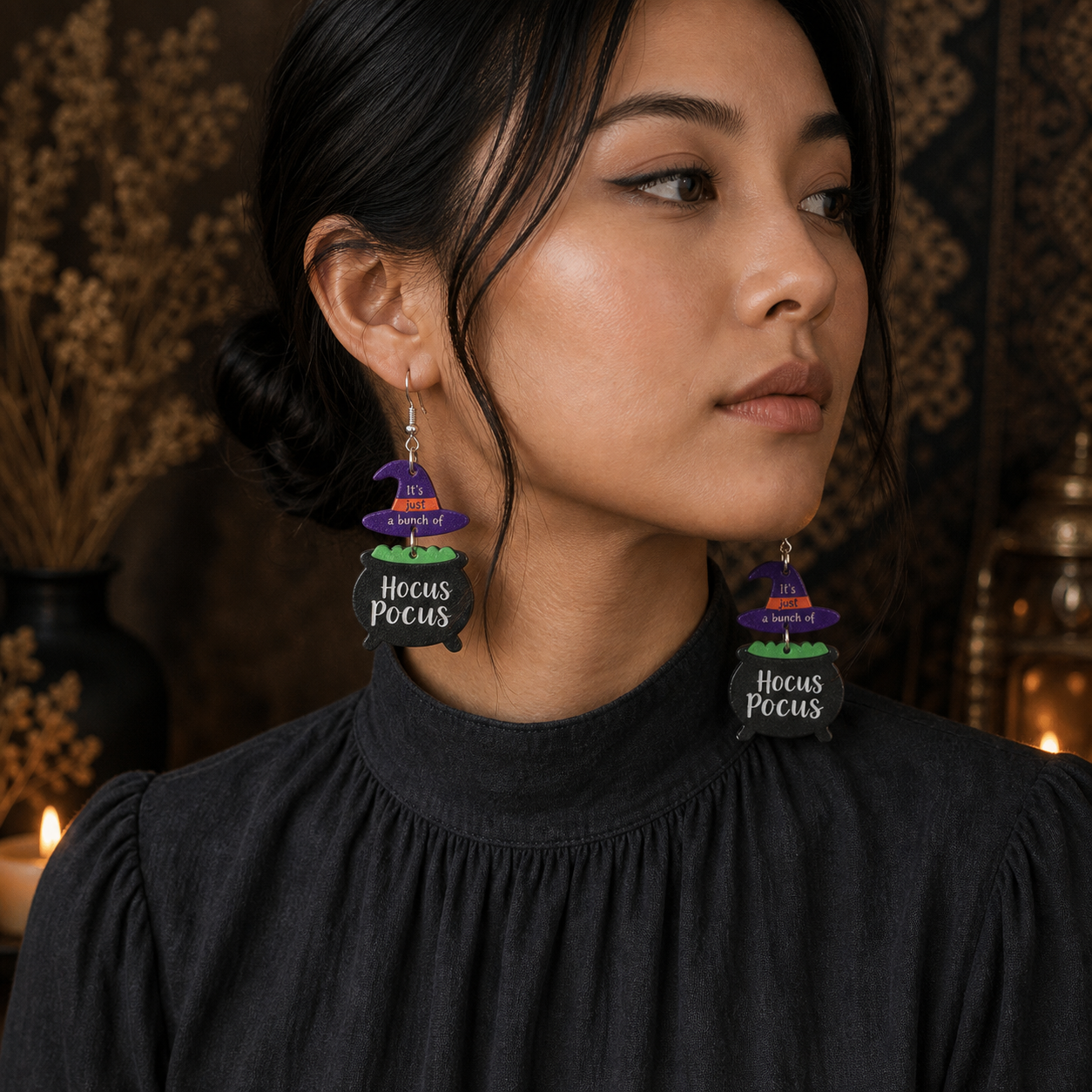 Halloween Party Witch's Poisonous Charm Earrings