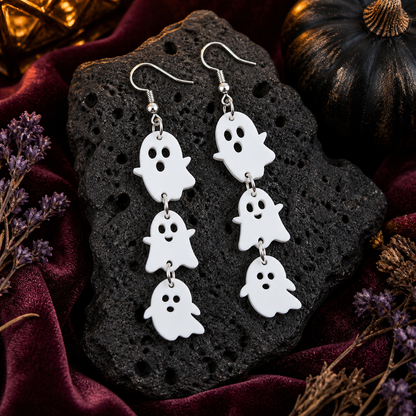 White Ghost Gothic-style Earrings