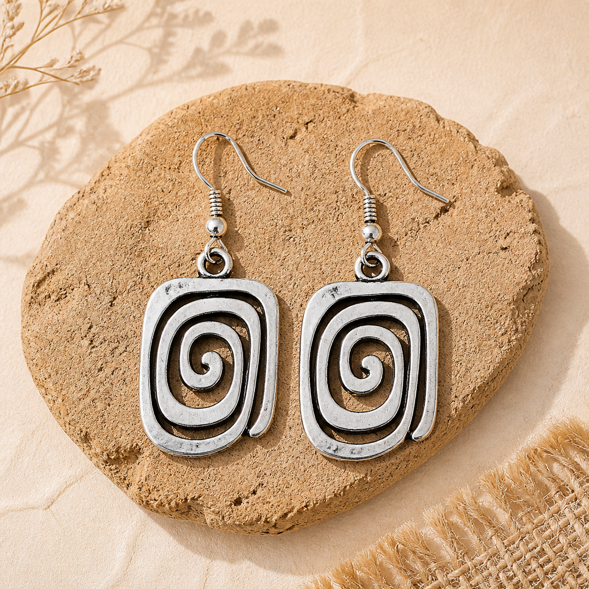 Retro Spiral Hollow Earrings