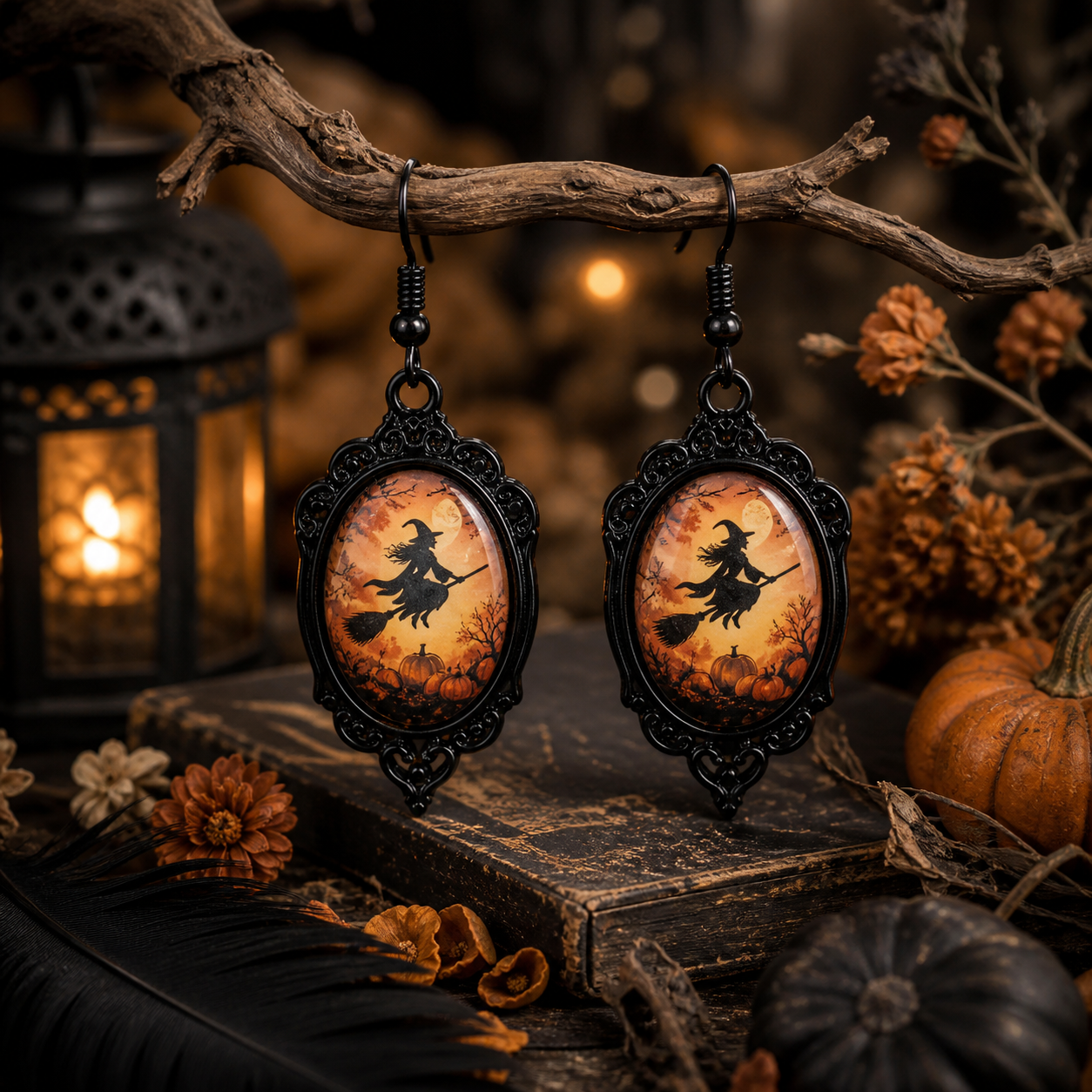 Gothic Celebration of Halloween - Oval Earrings