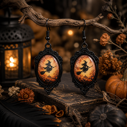 Gothic Celebration of Halloween - Oval Earrings