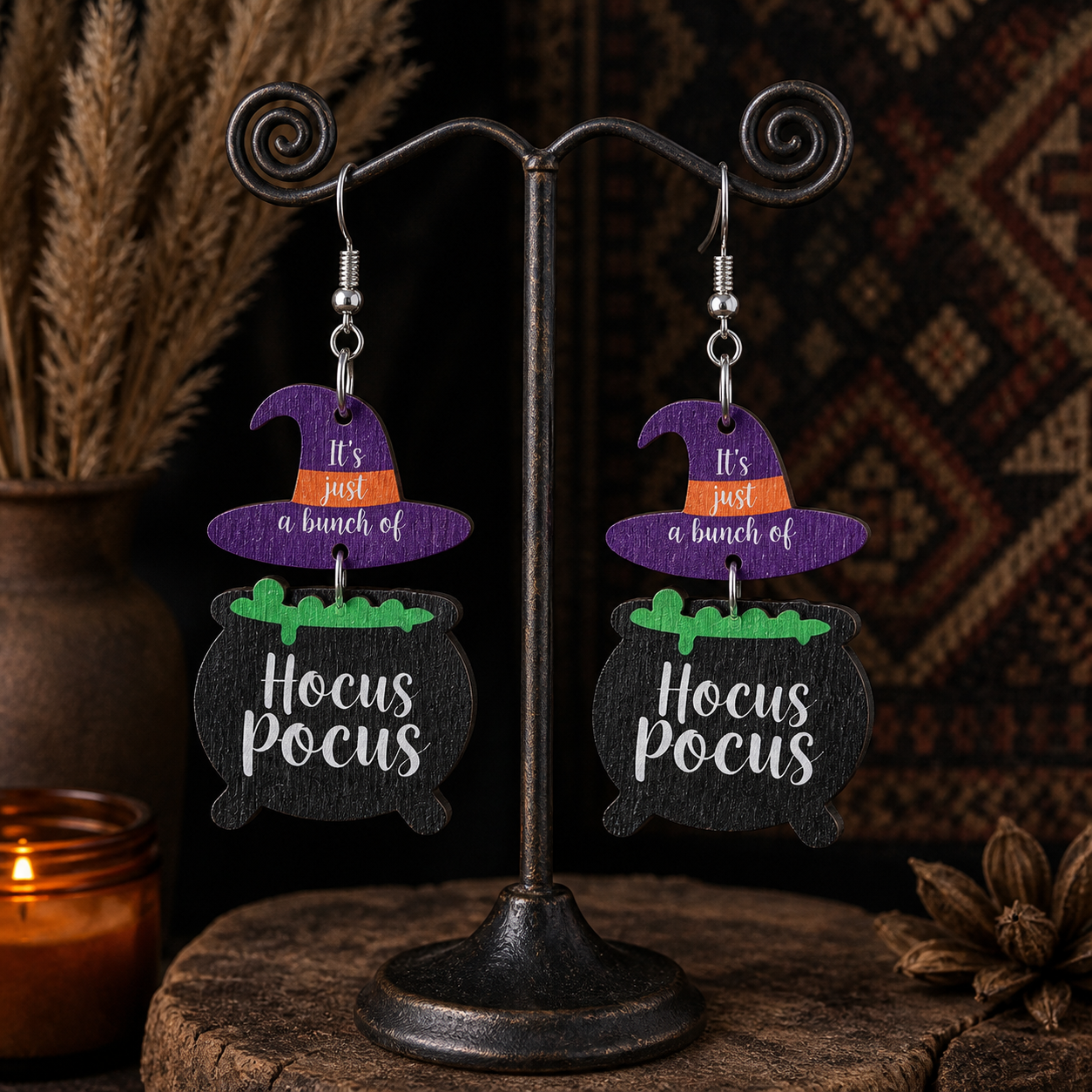 Halloween Party Witch's Poisonous Charm Earrings