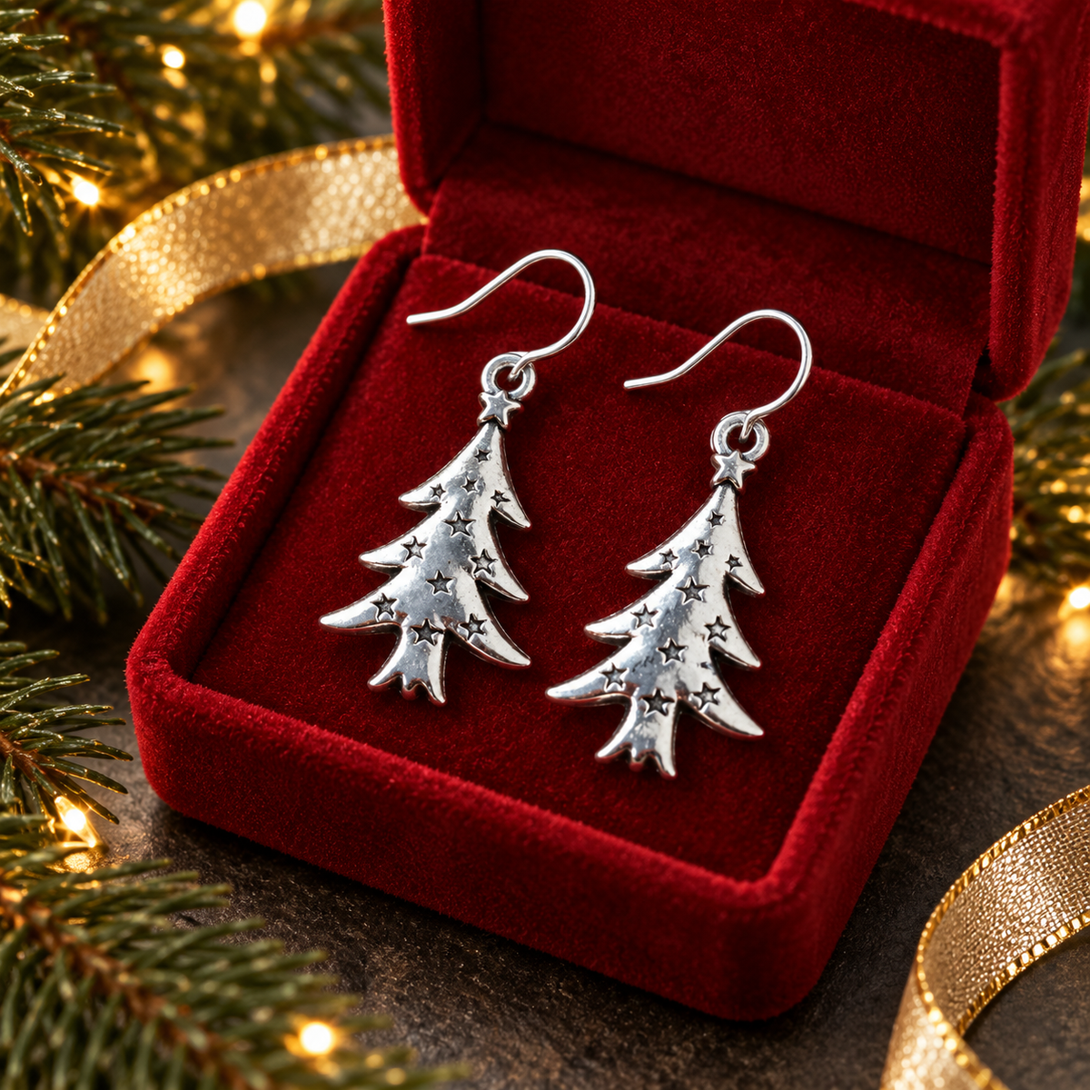 Exquisite and Simple Christmas Tree Earrings