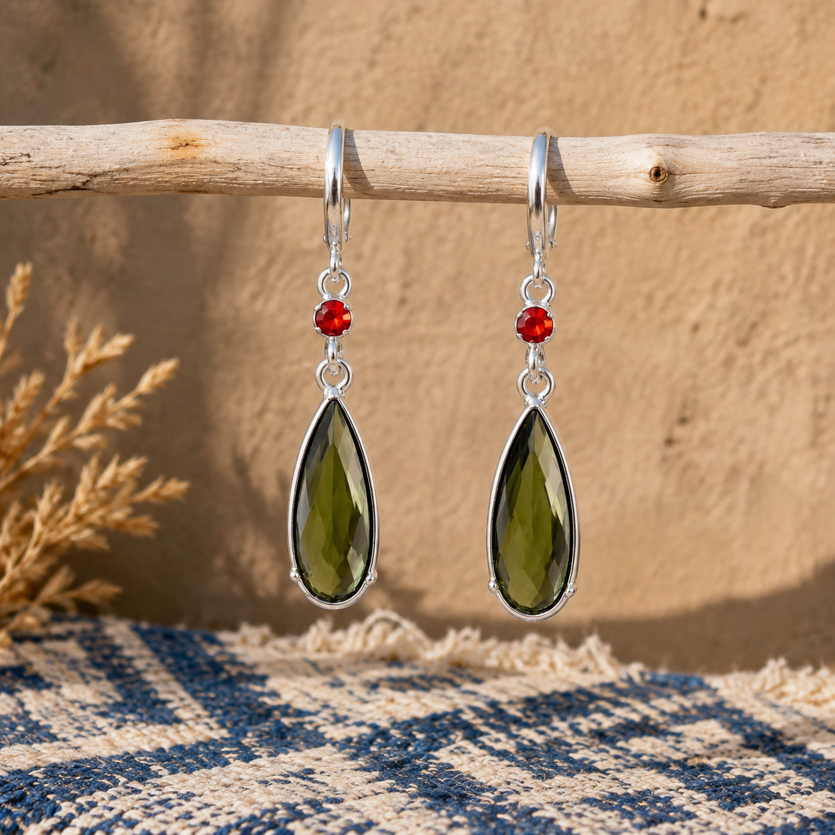 Gemstone Green Earrings