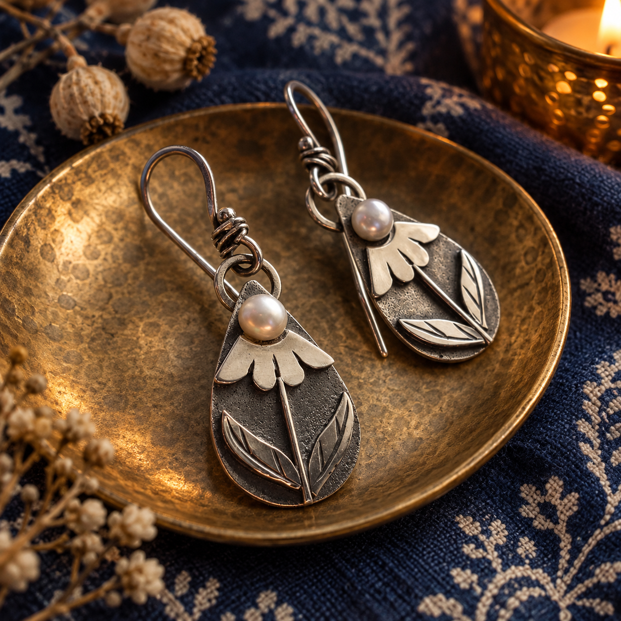 Vintage Water-drop Shaped Beaded Earrings