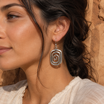 Retro Spiral Hollow Earrings