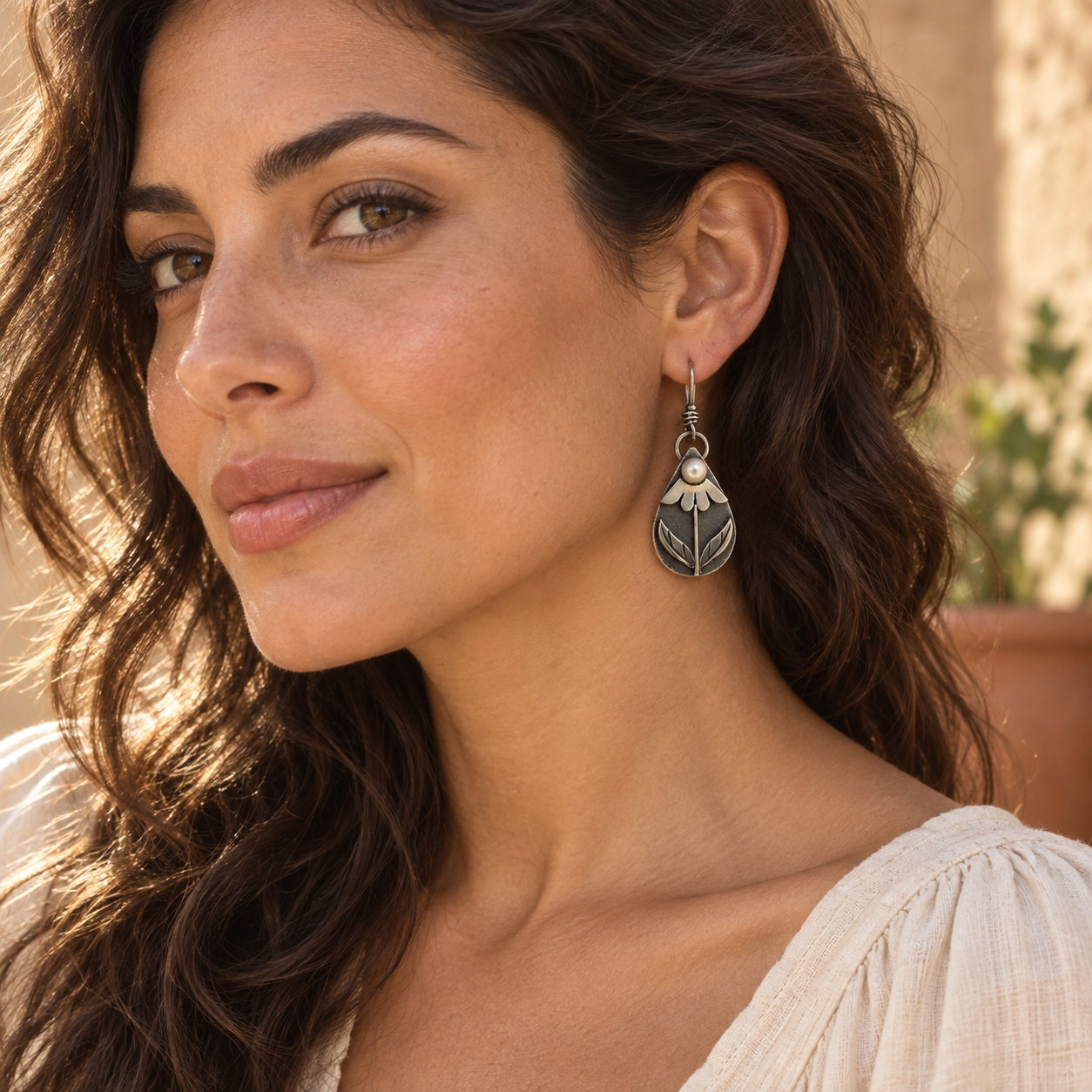 Vintage Water-drop Shaped Beaded Earrings