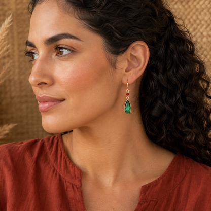 Gemstone Green Earrings