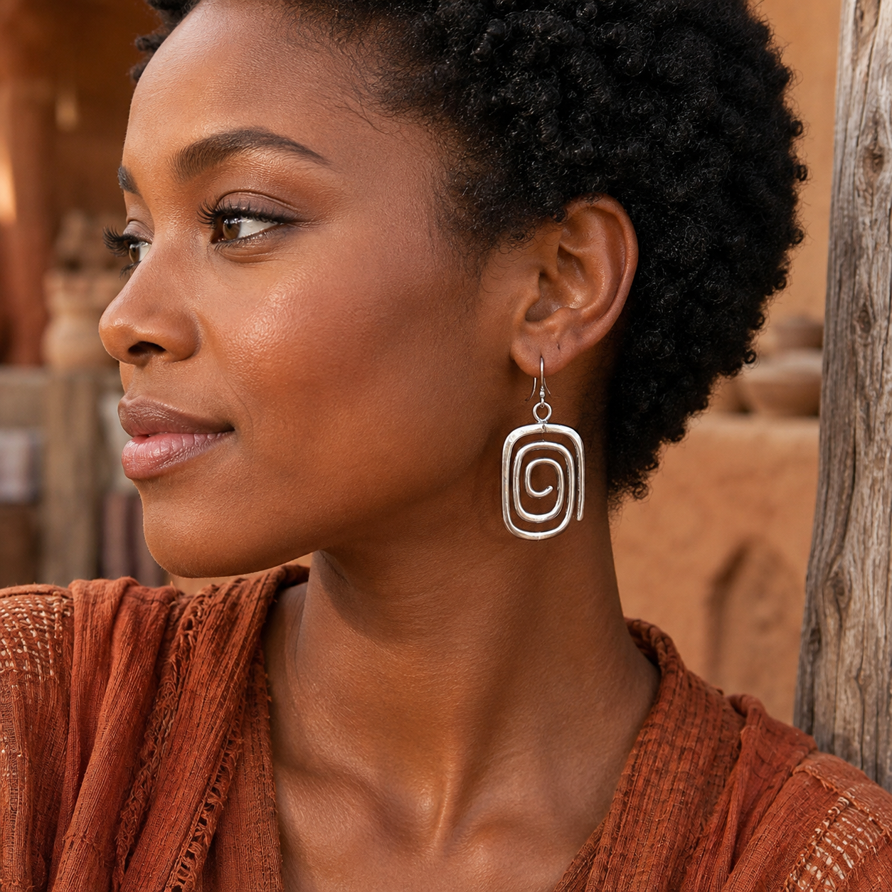 Retro Spiral Hollow Earrings
